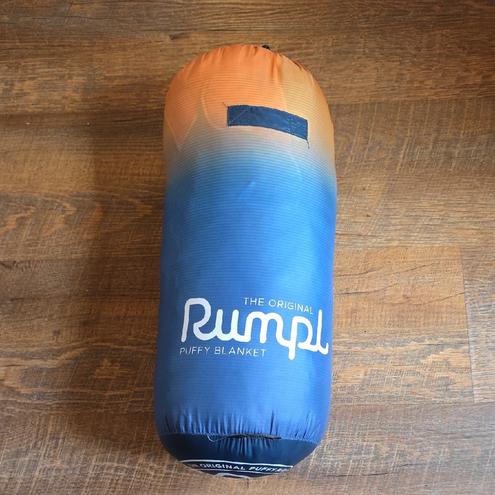 Original Rumpl Puffy Blanket - Blue and Orange